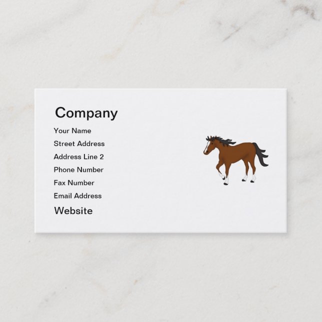 Carte De Visite Cheval de baie (Devant)