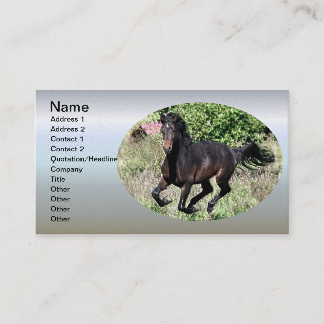 Carte De Visite Cheval de châtaignier à galop (Devant)