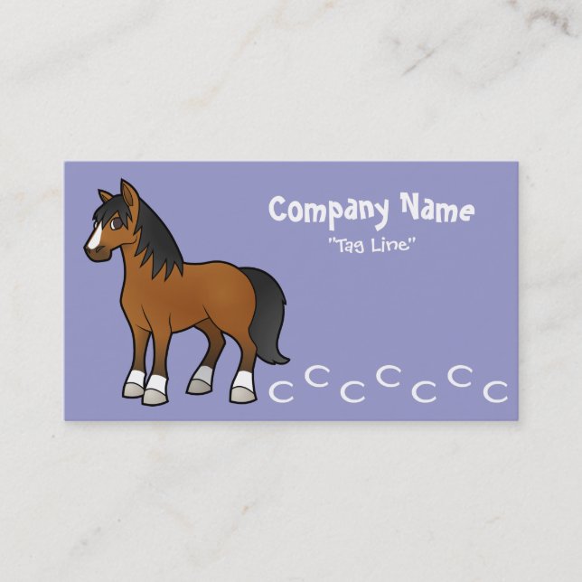 Carte De Visite Cheval de dessin animé (Devant)