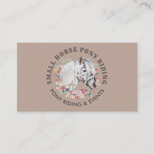 Carte De Visite Cheval de Formateur Équestre Poney Beige Marron