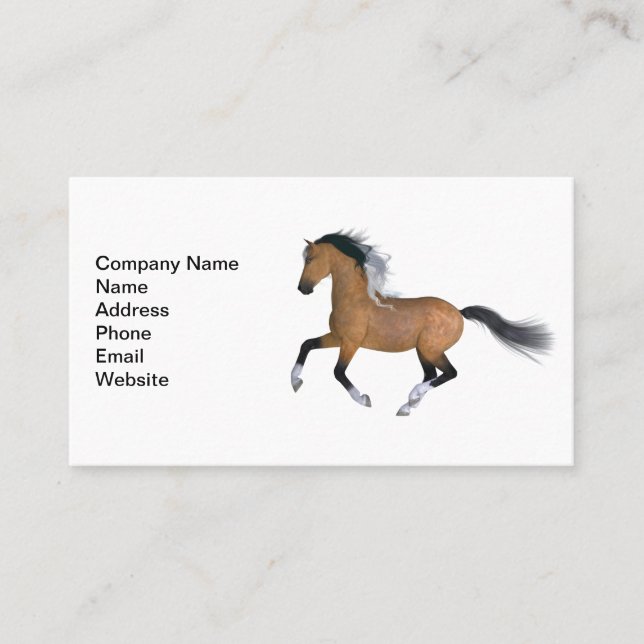 Carte De Visite Cheval de quart en peau de bouchon (Devant)