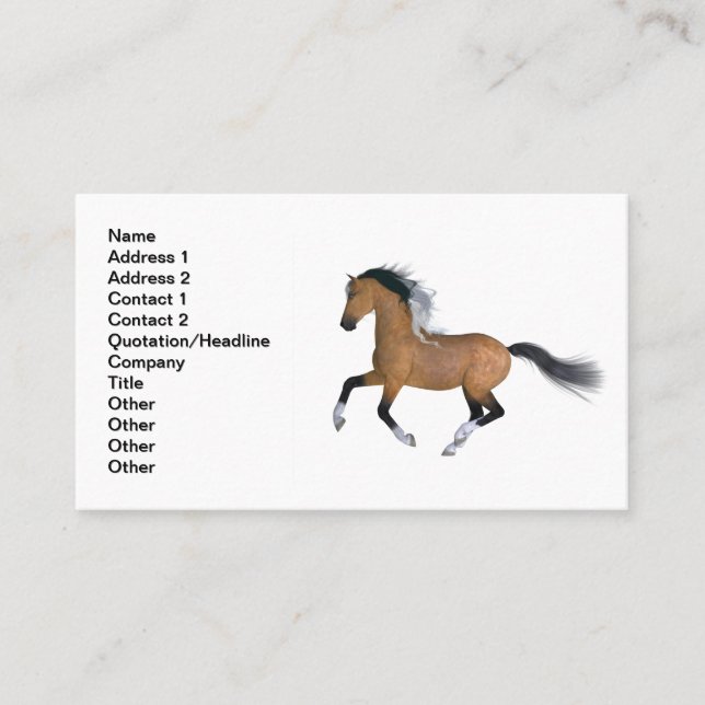 Carte De Visite Cheval de quart en peau de bouchon (Devant)