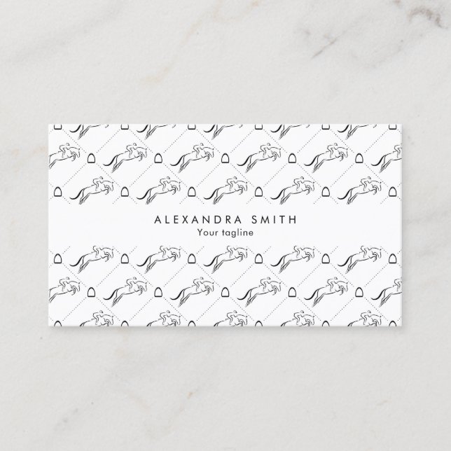 Carte De Visite Cheval de saut | Équitation | Entraîneur de chevau (Devant)