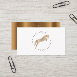 Carte De Visite Cheval de saut Scribble Horse Cheval d'or