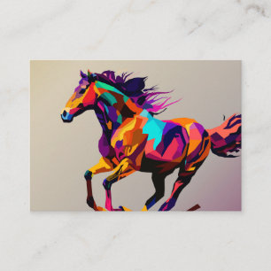 Carte De Visite Cheval en course pop art
