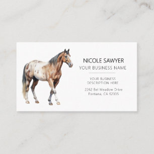 Carte De Visite Cheval Equin Professionnel Équestre Personnalisé