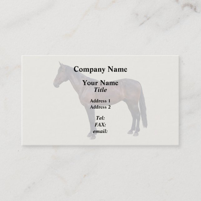 Carte De Visite Cheval Morgan de Profil (Devant)