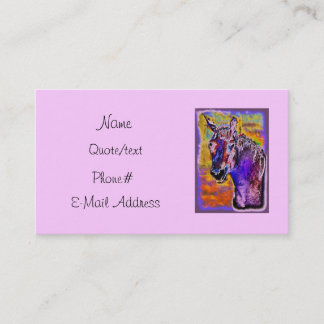 Carte De Visite Cheval multicolore rose