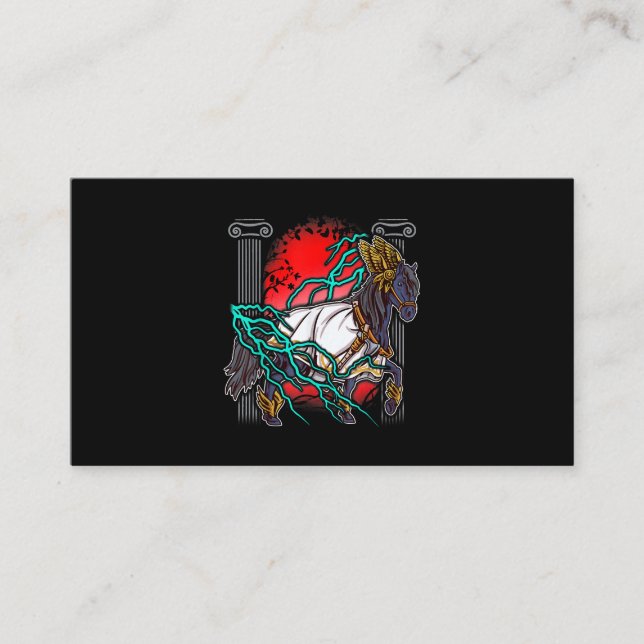 Carte De Visite Cheval Mythes Grecs Zeus Dieux Anciens Equine Ligh (Devant)