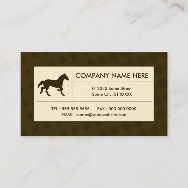 Carte De Visite cheval tramé (Devant)