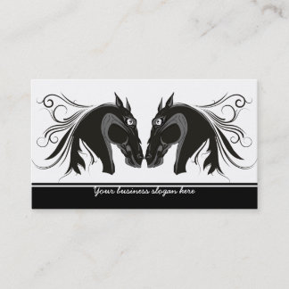 Carte De Visite Cheval tribal noir et blanc chef d'entreprise sur 