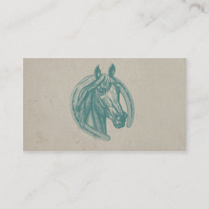 Carte De Visite Cheval vintage et fer à cheval