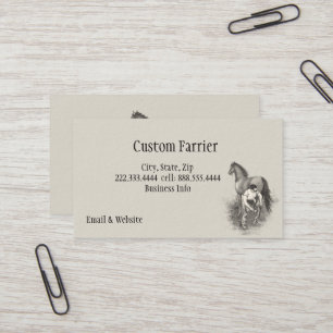 Carte De Visite Cheval vintage Farrier Shoe Black White Art