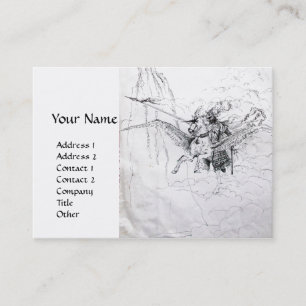 CARTE DE VISITE CHEVALIER CHEVAUCHANT SUR PEGASE
