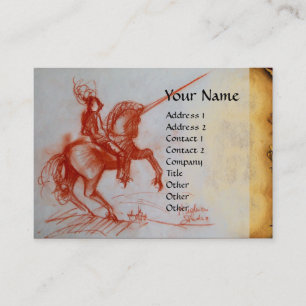 Carte De Visite CHEVALIER FLORENTIN À CHEVAL Monogramme gemme
