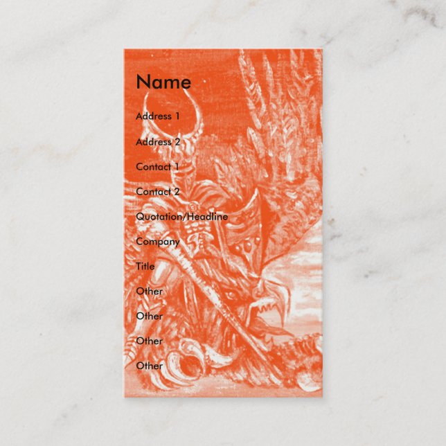 CARTE DE VISITE CHEVALIER SOMBRE (Devant)