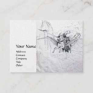 Carte De Visite CHEVALIER SUR PEGASUS platine métallique