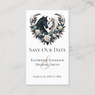 Carte De Visite Chevaux de mariage campagnard en amour