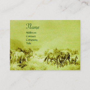 Carte De Visite CHEVAUX ÉLEVAGE vert