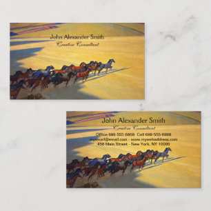 Carte De Visite Chevaux sauvages du Nevada par Maynard Dixon