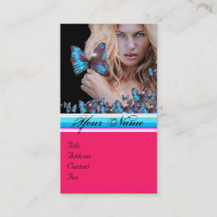 Carte De Visite CHEVEUX BLEU BEAUTY MAKEUP ARTIST monogramme