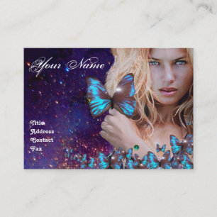 Carte De Visite CHEVEUX BLEU BEAUTY MAKEUP ARTIST monogramme