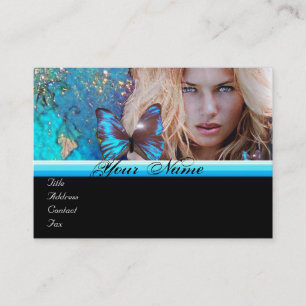 Carte De Visite CHEVEUX BLEU BEAUTY MAKEUP ARTIST monogramme