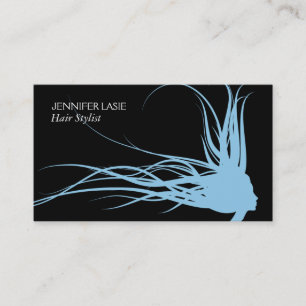Carte De Visite Cheveux (bleu blizzard) noir arrière - plan