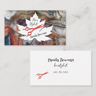 Carte De Visite Cheveux dentelle Agate Pierre Rouge Ciseaux