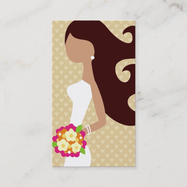 Carte De Visite CHEVEUX INTERCHANGEABLES de la JEUNE MARIÉE (Devant)