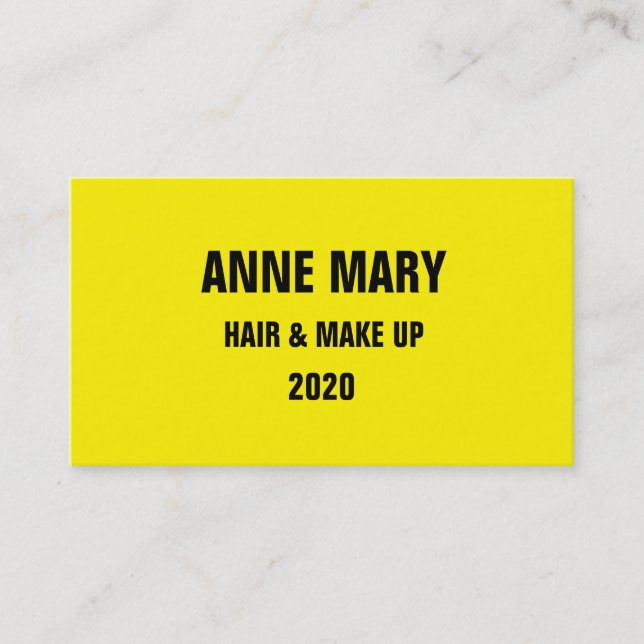 Carte De Visite Cheveux Jaune Lumineux et Noir & Make Up Design Mo (Devant)