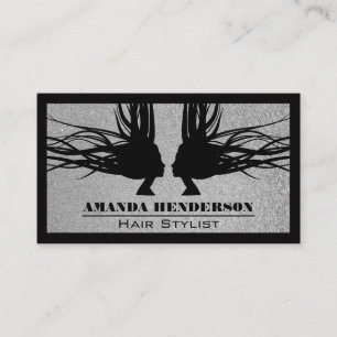 Carte De Visite Cheveux   PARTIES SCINTILLANT   Bordure noire
