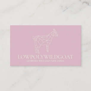 Carte De Visite Chèvre d'agriculteur Lowpoly Animal Beige Rose
