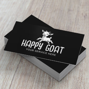 Carte De Visite Chèvre Heureuse Simple Noir Mignon Animal de Ferme