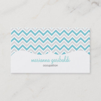 Carte De Visite Chevron bleu et moderne personnalisé