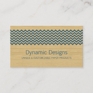 Carte de visite Chevron bleu rustique