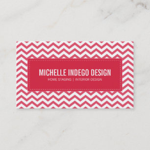 CARTE DE VISITE chevron frais motif cerisier rouge