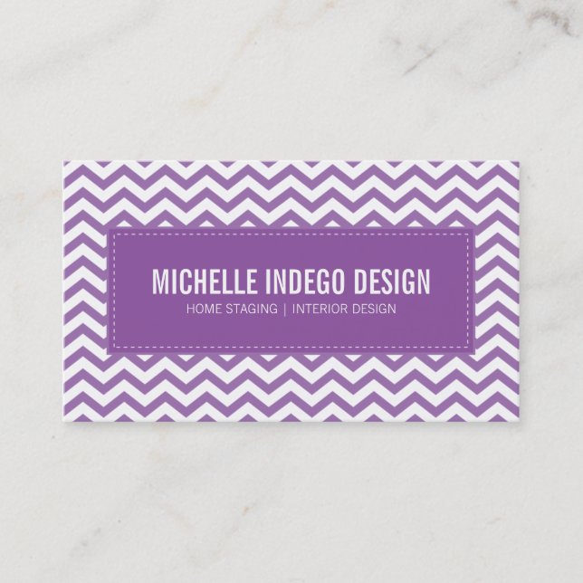 CARTE DE VISITE chevron frais motif pourpre (Devant)