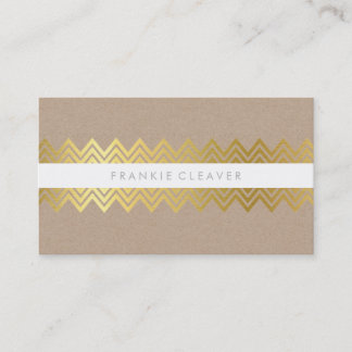Carte De Visite CHEVRON MODERNE MOTIF kraft or simple et tendance