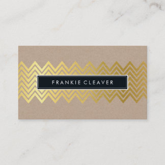 Carte De Visite CHEVRON MODERNE MOTIF or tendance kraft simple