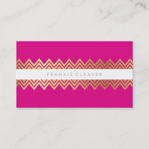 Carte De Visite CHEVRON MODERNE MOTIF tendance or simple rose chau