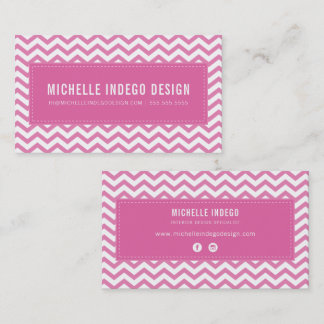 Carte De Visite CHEVRON MOTIF preppy moderne jolie bonbon rose