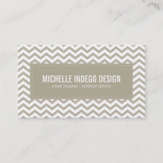 CARTE DE VISITE chevron motif taupe