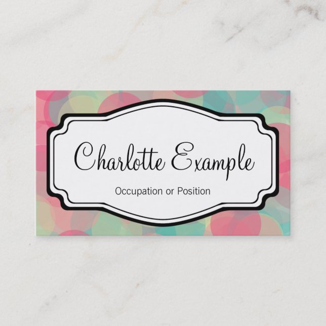 Carte De Visite Chevron personnel rose Turquoise (Devant)