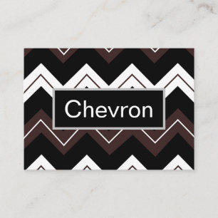 Carte De Visite Chevron rayé noir blanc marron 