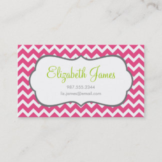 Carte De Visite Chevron rose chaud