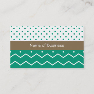 Carte De Visite Chevrons et pois verts