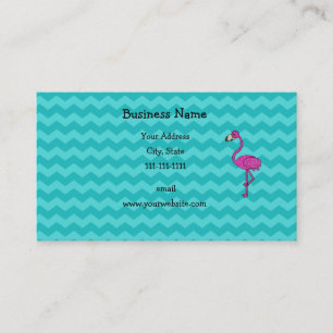 Carte De Visite Chevrons roses de turquoise de flamant