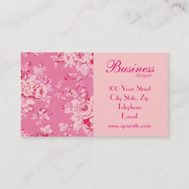 Carte de visite chic 3 de roses (Devant)
