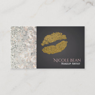 Carte de visite chic à lèvres brillantes sequins e